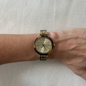 Anne Klein Goldtone Tortoise Wrist Watch
